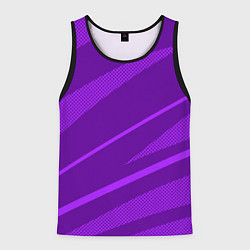 Майка-безрукавка мужская Фиолетовый однотонный абстракция с полосой, цвет: 3D-черный