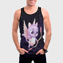 Майка-безрукавка мужская Ночной код-купидон, цвет: 3D-черный — фото 2