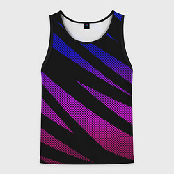 Майка-безрукавка мужская Сине-розовый абстракция с полосами, цвет: 3D-черный