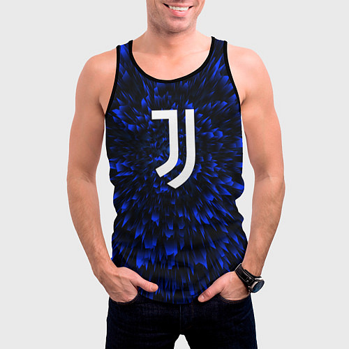 Мужская майка без рукавов Juventus blue energy / 3D-Черный – фото 3