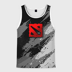 Майка-безрукавка мужская Dota 2 - монохромный серый, цвет: 3D-белый