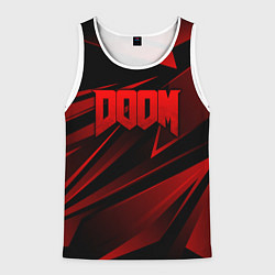 Майка-безрукавка мужская Doom - красная абстракция, цвет: 3D-белый