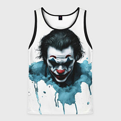 Майка-безрукавка мужская Голова Джокера и краска, цвет: 3D-черный