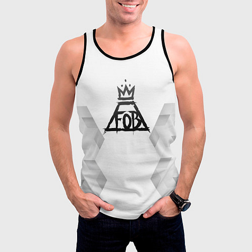 Мужская майка без рукавов Fall Out Boy white poly / 3D-Черный – фото 3