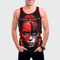 Майка-безрукавка мужская Все дуреют с этой косметики, цвет: 3D-красный — фото 2