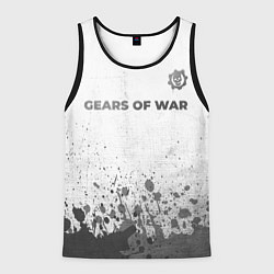 Майка-безрукавка мужская Gears of War - white gradient посередине, цвет: 3D-черный