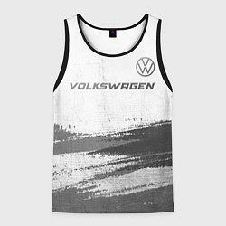 Майка-безрукавка мужская Volkswagen - white gradient посередине, цвет: 3D-черный