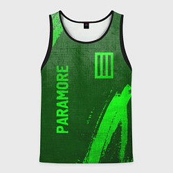 Мужская майка без рукавов Paramore - green gradient вертикально