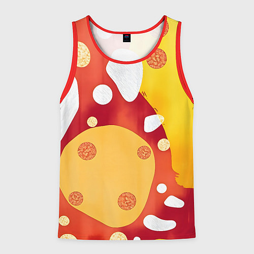 Мужская майка без рукавов Теплая африканская абстракция / 3D-Красный – фото 1