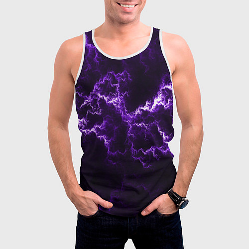 Мужская майка без рукавов Lightning / 3D-Белый – фото 3