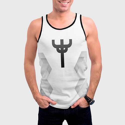 Мужская майка без рукавов Judas Priest white poly / 3D-Черный – фото 3