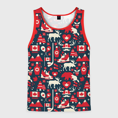 Мужская майка без рукавов Канада / 3D-Красный – фото 1