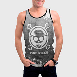 Майка-безрукавка мужская One Piece - grey gradient, цвет: 3D-черный — фото 2