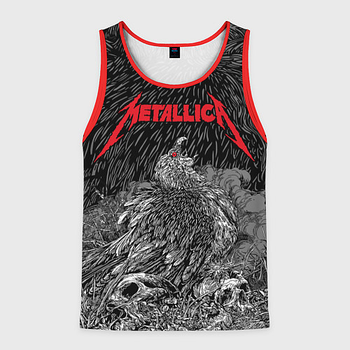 Мужская майка без рукавов Metallica - scavenger on the skull / 3D-Красный – фото 1