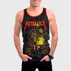 Майка-безрукавка мужская Metallica - skeleton with a lantern, цвет: 3D-красный — фото 2
