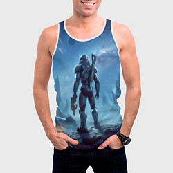 Майка-безрукавка мужская Mass Effect - ai art fantasy, цвет: 3D-белый — фото 2
