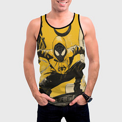 Майка-безрукавка мужская Черный человек-паук, цвет: 3D-черный — фото 2