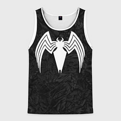 Майка-безрукавка мужская Знак венома с текстурой симбиота, цвет: 3D-белый