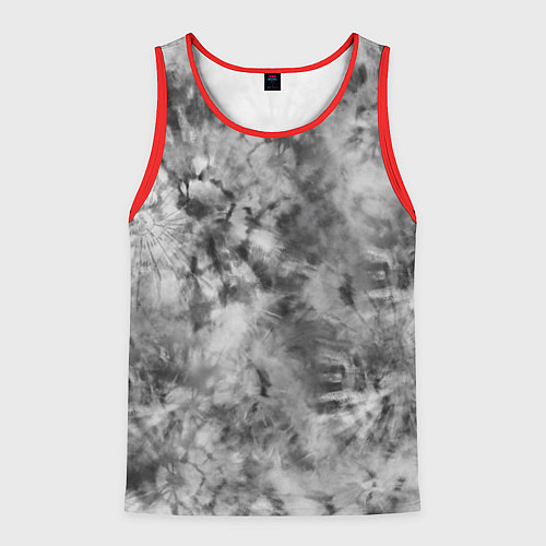 Мужская майка без рукавов Серый тай дай - абстракция / 3D-Красный – фото 1