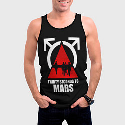 Майка-безрукавка мужская 30 Seconds to Mars - poster, цвет: 3D-черный — фото 2