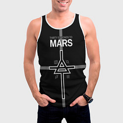 Майка-безрукавка мужская 30 Seconds to Mars - poster, цвет: 3D-белый — фото 2