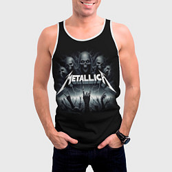 Майка-безрукавка мужская Metallica thrash metal - gesture, цвет: 3D-белый — фото 2