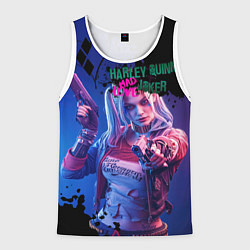 Майка-безрукавка мужская Харли и Джокер love, цвет: 3D-белый