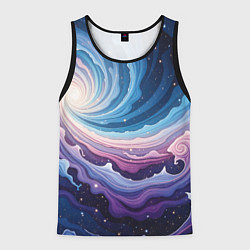 Майка-безрукавка мужская Космическая волна, цвет: 3D-черный