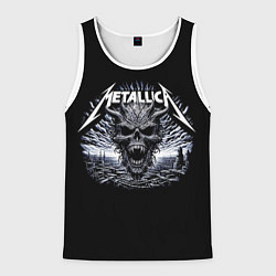 Майка-безрукавка мужская Metallica - horned skull, цвет: 3D-белый