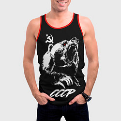 Майка-безрукавка мужская Суровый медведь из СССР, цвет: 3D-красный — фото 2