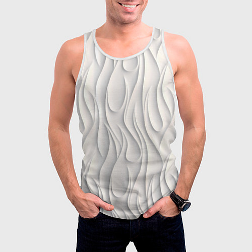 Мужская майка без рукавов Рельефный узор / 3D-Белый – фото 3