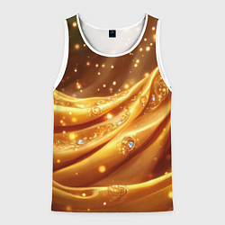 Майка-безрукавка мужская Золотая ткань с блестками, цвет: 3D-белый