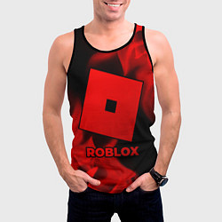 Майка-безрукавка мужская Roblox - red gradient, цвет: 3D-черный — фото 2