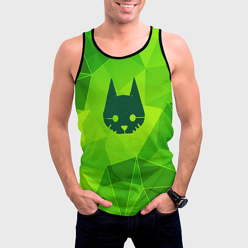 Мужская майка без рукавов Stray green poly / 3D-Черный – фото 3