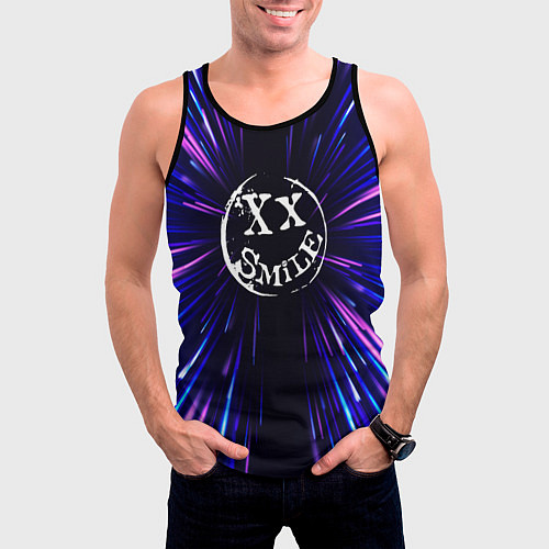 Мужская майка без рукавов Avril Lavigne neon energy / 3D-Черный – фото 3