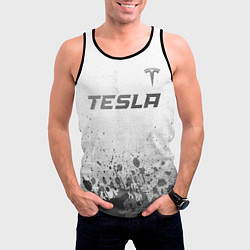 Майка-безрукавка мужская Tesla - white gradient посередине, цвет: 3D-черный — фото 2