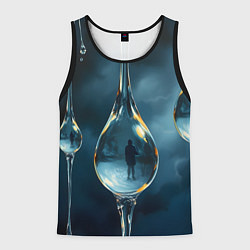 Майка-безрукавка мужская Люди в каплях, цвет: 3D-черный
