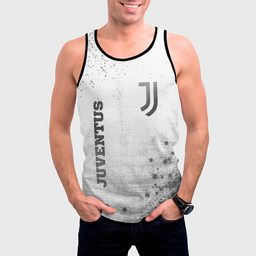 Мужская майка без рукавов Juventus - white gradient вертикально / 3D-Черный – фото 3