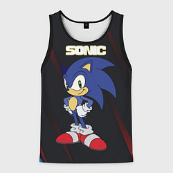 Майка-безрукавка мужская Sonic, цвет: 3D-черный