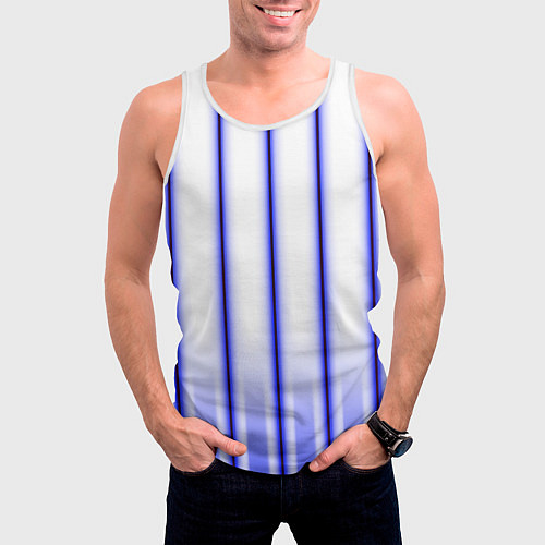 Мужская майка без рукавов Striped suit / 3D-Белый – фото 3