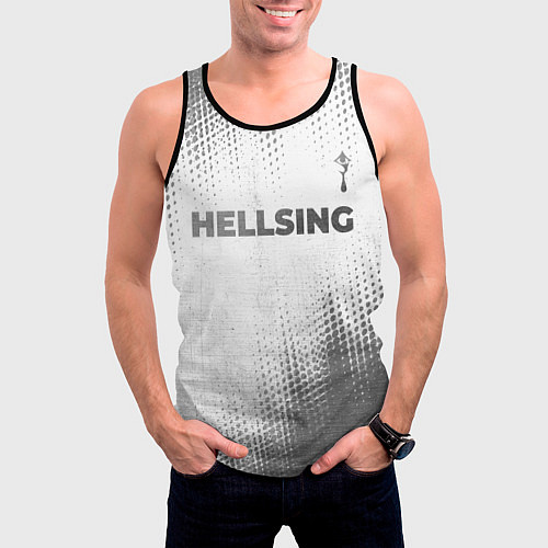 Мужская майка без рукавов Hellsing - white gradient посередине / 3D-Черный – фото 3