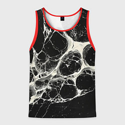 Майка-безрукавка мужская Бело-черная потертая текстура, цвет: 3D-красный