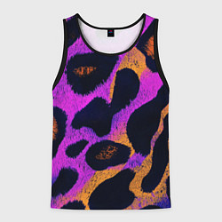 Майка-безрукавка мужская Неоновый леопардовый узор, цвет: 3D-черный