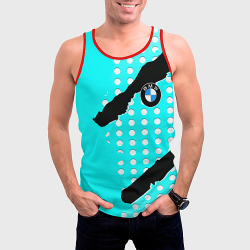 Мужская майка без рукавов BMW sport краски / 3D-Красный – фото 3