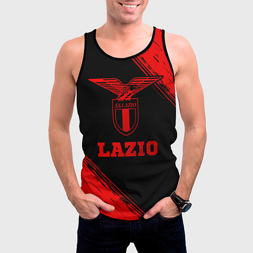 Мужская майка без рукавов Lazio - red gradient / 3D-Черный – фото 3