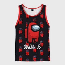 Майка-безрукавка мужская Игра в кальмара x амонг ас, цвет: 3D-красный