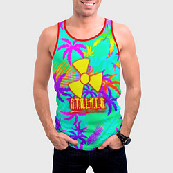 Майка-безрукавка мужская Stalker тропики из гта, цвет: 3D-красный — фото 2