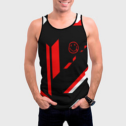 Майка-безрукавка мужская Nirvana текстура полосы, цвет: 3D-черный — фото 2