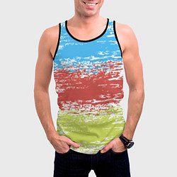 Майка-безрукавка мужская Взмах кистью, цвет: 3D-черный — фото 2