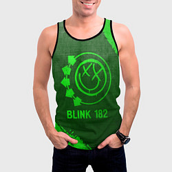 Майка-безрукавка мужская Blink 182 - green gradient, цвет: 3D-черный — фото 2